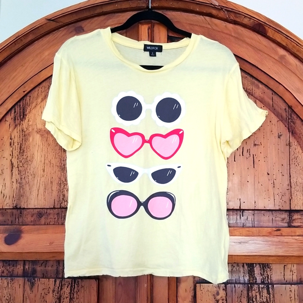 Wildfox Yellow Sunglasses Tee Shirt